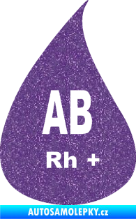 Samolepka Krevní skupina AB Rh+ kapka Ultra Metalic fialová