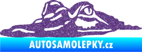 Samolepka Krokodýl 003 levá hlava na hladině Ultra Metalic fialová