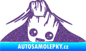Samolepka Kuk 007 pravá Groot vykukuje Ultra Metalic fialová