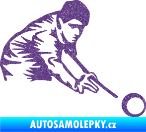 Samolepka Kulečník 001 pravá hráč s tágem Ultra Metalic fialová