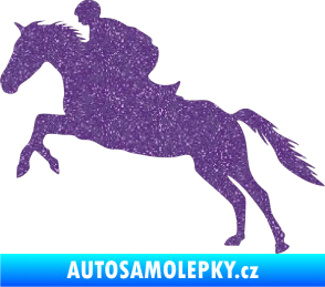Samolepka Kůň 019 levá jezdec v sedle Ultra Metalic fialová