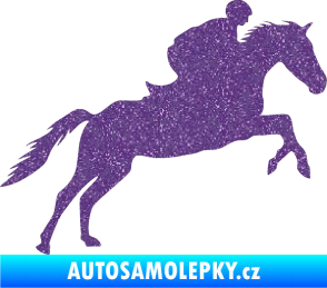 Samolepka Kůň 019 pravá jezdec v sedle Ultra Metalic fialová