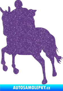 Samolepka Kůň 021 levá s jezdcem Ultra Metalic fialová