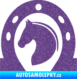 Samolepka Kůň 034 levá podkova Ultra Metalic fialová