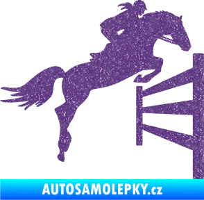 Samolepka Kůň 080 pravá skok přes překážku Ultra Metalic fialová