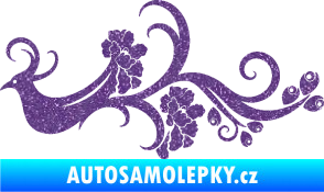 Samolepka Květina dekor 014 levá páv Ultra Metalic fialová
