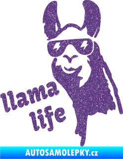 Samolepka Lama 004 llama life Ultra Metalic fialová