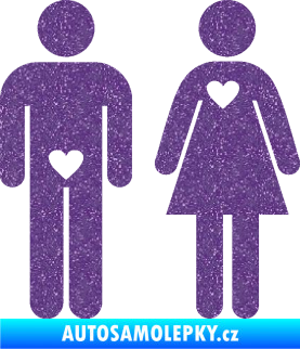 Samolepka Láska muže a ženy levá Ultra Metalic fialová