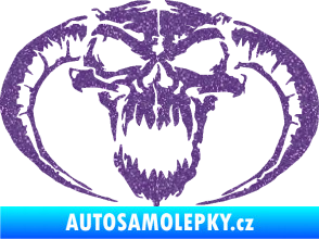 Samolepka Lebka 027 pravá se zahnutými rohy Ultra Metalic fialová