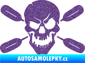 Samolepka Lebka 053 levá s pádly Ultra Metalic fialová
