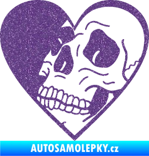 Samolepka Lebka 062 levá v srdíčku Ultra Metalic fialová