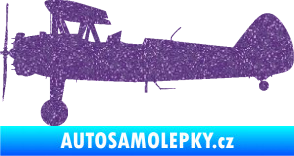 Samolepka Letadlo 020 levá Boeing Stearman model 75 biplane Ultra Metalic fialová