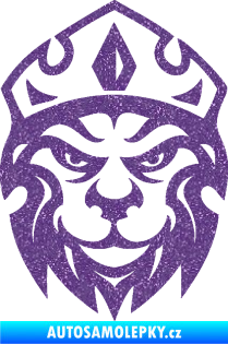 Samolepka Lev hlava s korunou 001 Ultra Metalic fialová