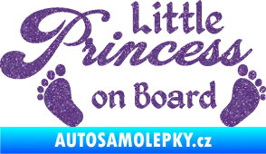 Samolepka Little princess on board 002 nápis s nožičkami Ultra Metalic fialová