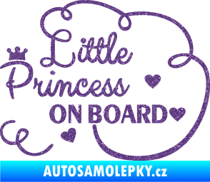 Samolepka Little princess on board nápis Ultra Metalic fialová