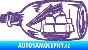 Samolepka Loď v láhvi 001 levá Ultra Metalic fialová
