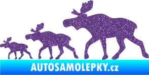 Samolepka Losí rodinka levá Ultra Metalic fialová