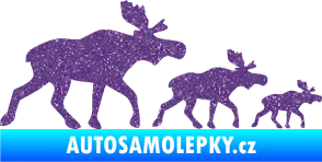 Samolepka Losí rodinka pravá Ultra Metalic fialová