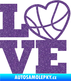 Samolepka Love basketbal Ultra Metalic fialová