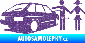 Samolepka Love car love girl levá Ultra Metalic fialová