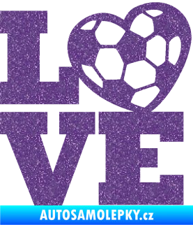 Samolepka Love fotbal Ultra Metalic fialová