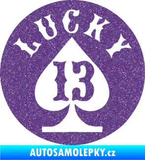 Samolepka Lucky 13 šťastná třináctka Ultra Metalic fialová