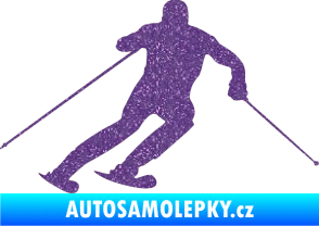 Samolepka Lyžař 003 pravá Ultra Metalic fialová