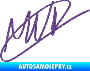 Samolepka Max Verstapen podpis Ultra Metalic fialová