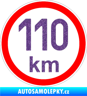 Samolepka Maximální rychlost 110km - nejvyšší konstrukční rychlost Ultra Metalic fialová
