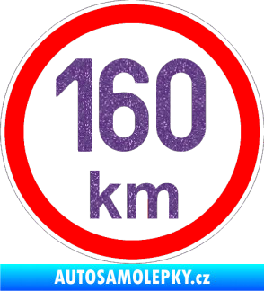 Samolepka Maximální rychlost 160km - nejvyšší konstrukční rychlost Ultra Metalic fialová