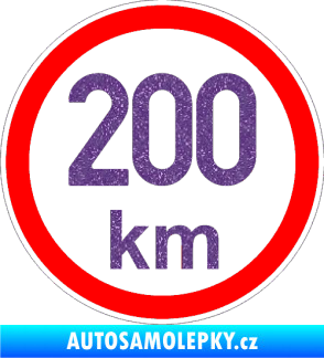 Samolepka Maximální rychlost 200km - nejvyšší konstrukční rychlost Ultra Metalic fialová