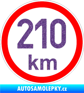 Samolepka Maximální rychlost 210km - nejvyšší konstrukční rychlost Ultra Metalic fialová
