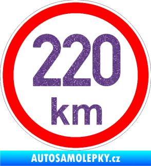 Samolepka Maximální rychlost 220km - nejvyšší konstrukční rychlost Ultra Metalic fialová