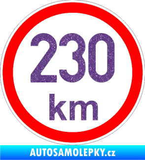 Samolepka Maximální rychlost 230km - nejvyšší konstrukční rychlost Ultra Metalic fialová