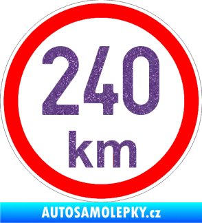 Samolepka Maximální rychlost 240km - nejvyšší konstrukční rychlost Ultra Metalic fialová