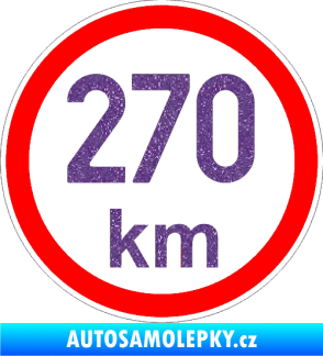 Samolepka Maximální rychlost 270km - nejvyšší konstrukční rychlost Ultra Metalic fialová