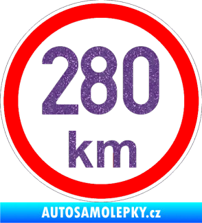 Samolepka Maximální rychlost 280km - nejvyšší konstrukční rychlost Ultra Metalic fialová