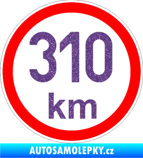 Samolepka Maximální rychlost 310km - nejvyšší konstrukční rychlost Ultra Metalic fialová
