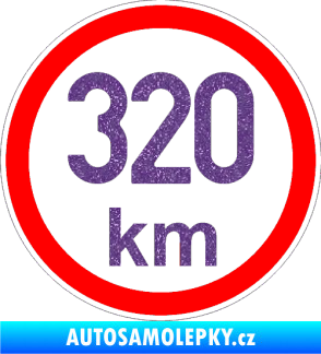 Samolepka Maximální rychlost 320km - nejvyšší konstrukční rychlost Ultra Metalic fialová