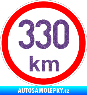 Samolepka Maximální rychlost 330km - nejvyšší konstrukční rychlost Ultra Metalic fialová