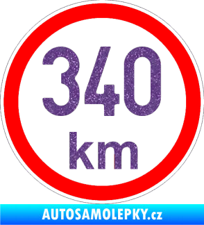 Samolepka Maximální rychlost 340km - nejvyšší konstrukční rychlost Ultra Metalic fialová