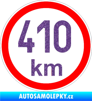 Samolepka Maximální rychlost 410km - nejvyšší konstrukční rychlost Ultra Metalic fialová