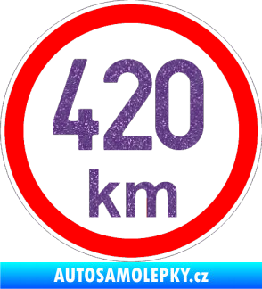 Samolepka Maximální rychlost 420km - nejvyšší konstrukční rychlost Ultra Metalic fialová