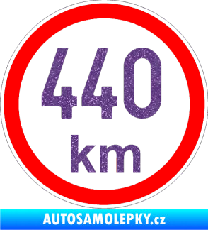 Samolepka Maximální rychlost 440km - nejvyšší konstrukční rychlost Ultra Metalic fialová