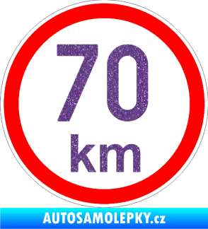 Samolepka Maximální rychlost 70km - nejvyšší konstrukční rychlost Ultra Metalic fialová