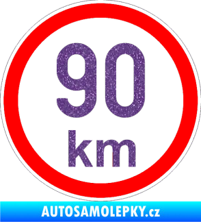 Samolepka Maximální rychlost 90km - nejvyšší konstrukční rychlost Ultra Metalic fialová