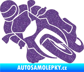 Samolepka Motorka 001 levá silniční motorky Ultra Metalic fialová