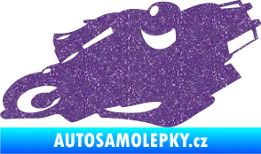 Samolepka Motorka 007 levá silniční motorky Ultra Metalic fialová