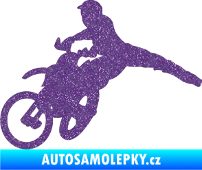Samolepka Motorka 030 levá motokros Ultra Metalic fialová