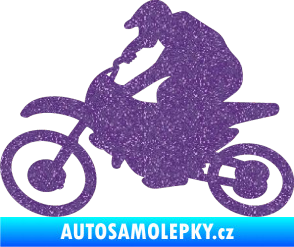 Samolepka Motorka 031 levá motokros Ultra Metalic fialová